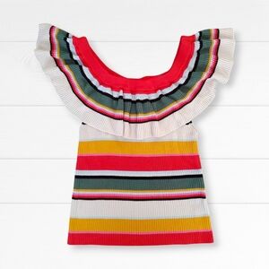 Billabong Take A Trip off-the-shoulder striped knit top, size M juniors